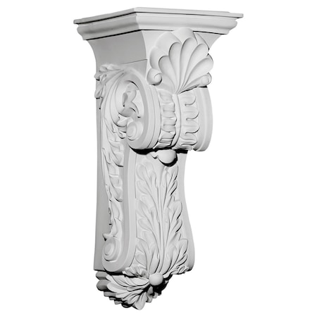 Ekena Millwork 10 3/8"W x 11 5/8"D x 25 1/2"H Scroll Leaf Corbel COR10X11X25SC